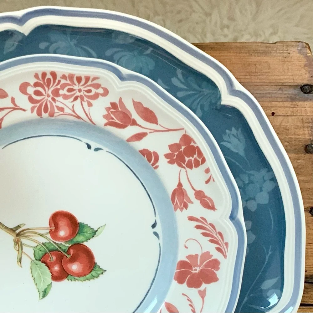 Villeroy & Boch 2 Cottage Blue Dinner Plates Country Collection / SET OF 2